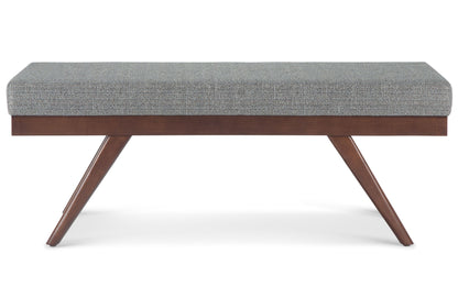 Pebble Grey Tweed Style Fabric | Chanelle Mid Century Ottoman Bench