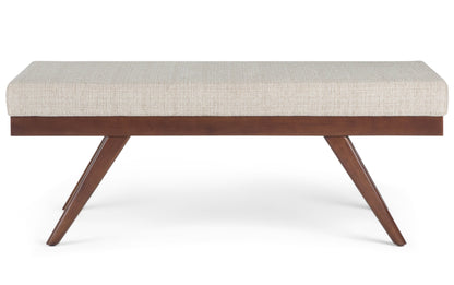 Platinum Tweed Style Fabric | Chanelle Mid Century Ottoman Bench