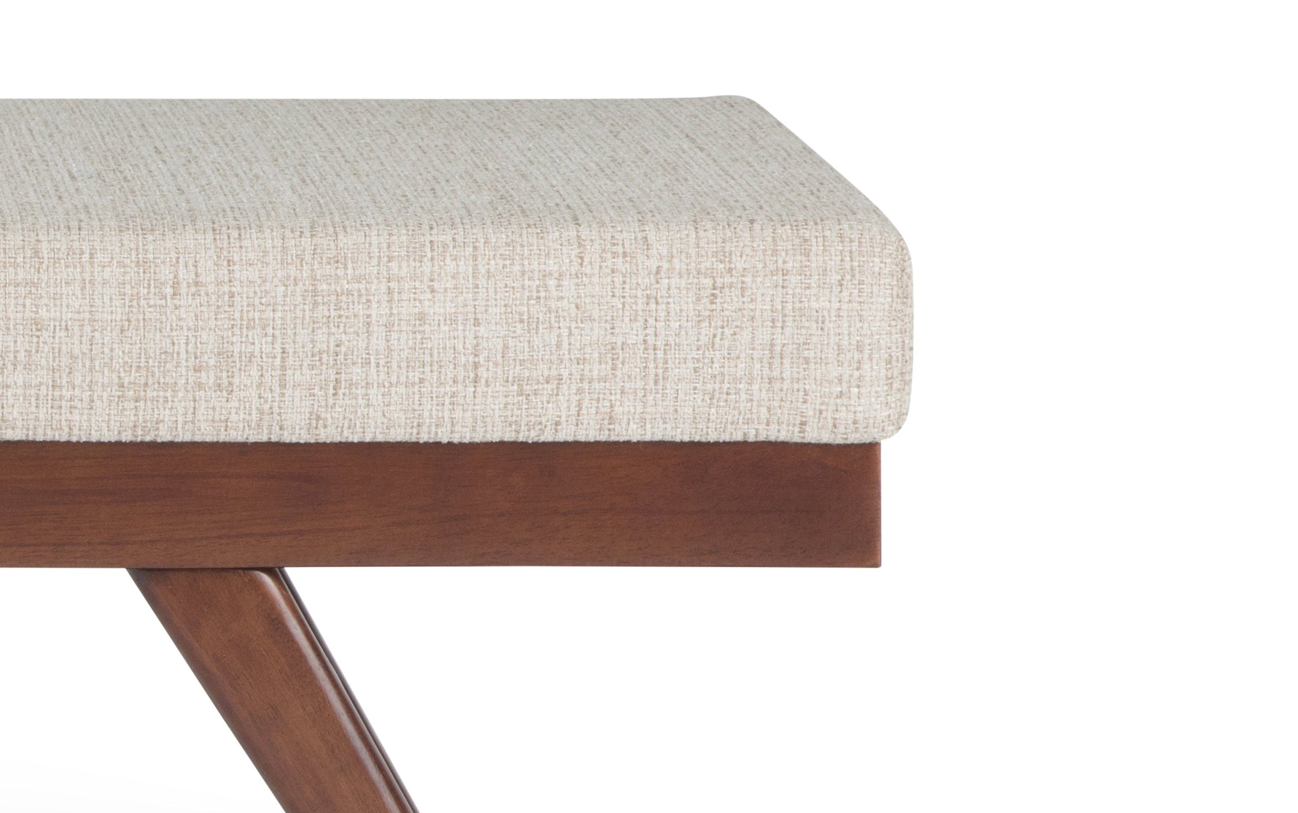 Platinum Tweed Style Fabric | Chanelle Mid Century Ottoman Bench