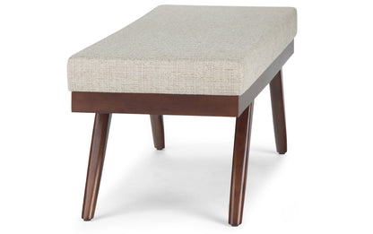 Platinum Tweed Style Fabric | Chanelle Mid Century Ottoman Bench