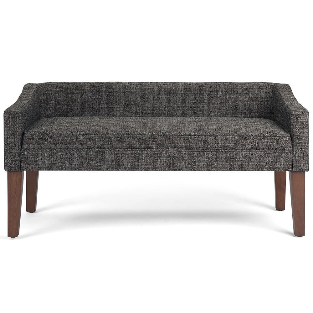 Dark Grey Tweed Style Fabric | Parris Upholstered Bench