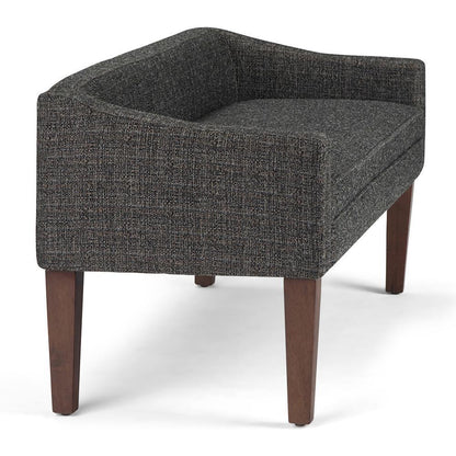 Dark Grey Tweed Style Fabric | Parris Upholstered Bench