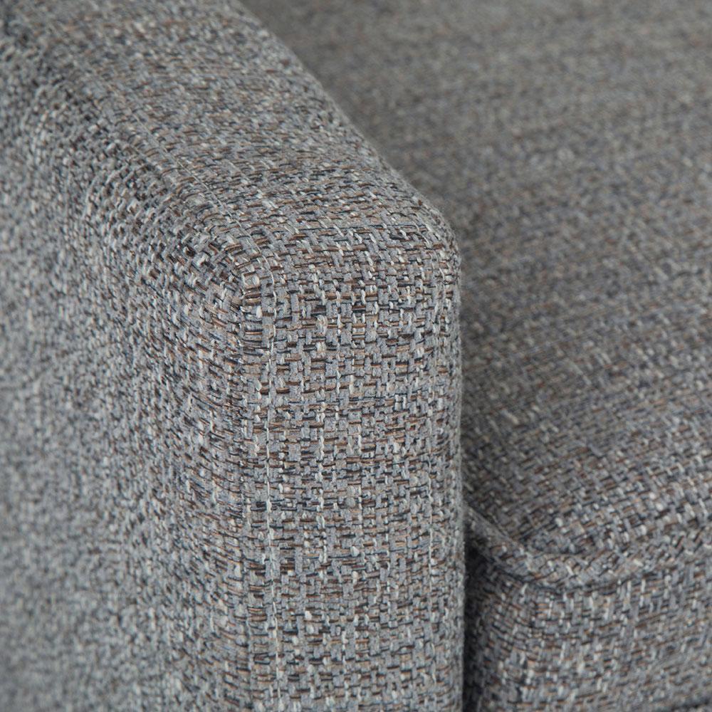 Pebble Grey Tweed Style Fabric | Parris Upholstered Bench