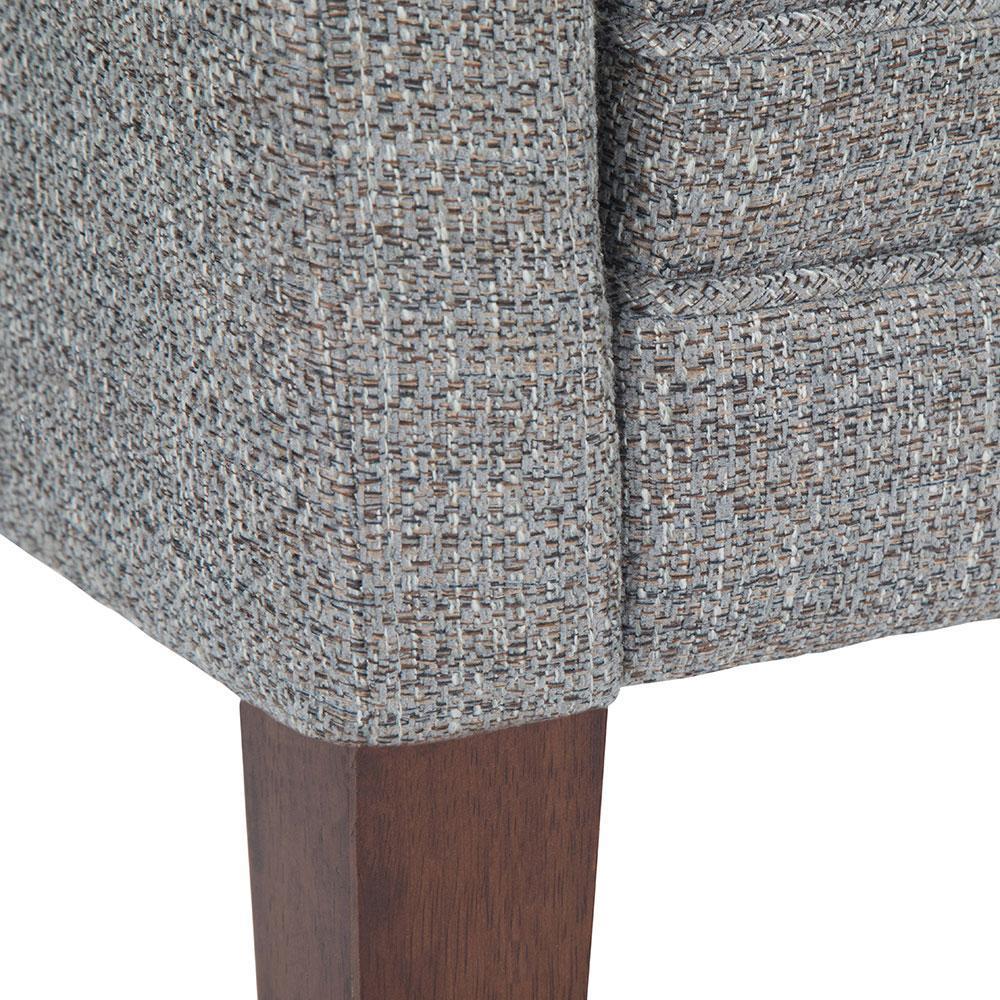 Pebble Grey Tweed Style Fabric | Parris Upholstered Bench