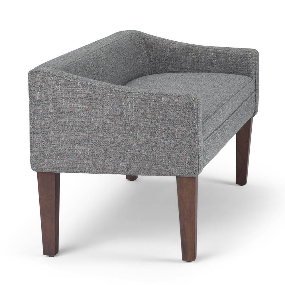 Pebble Grey Tweed Style Fabric | Parris Upholstered Bench