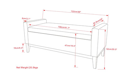 Amber Rectangular Storage Ottoman