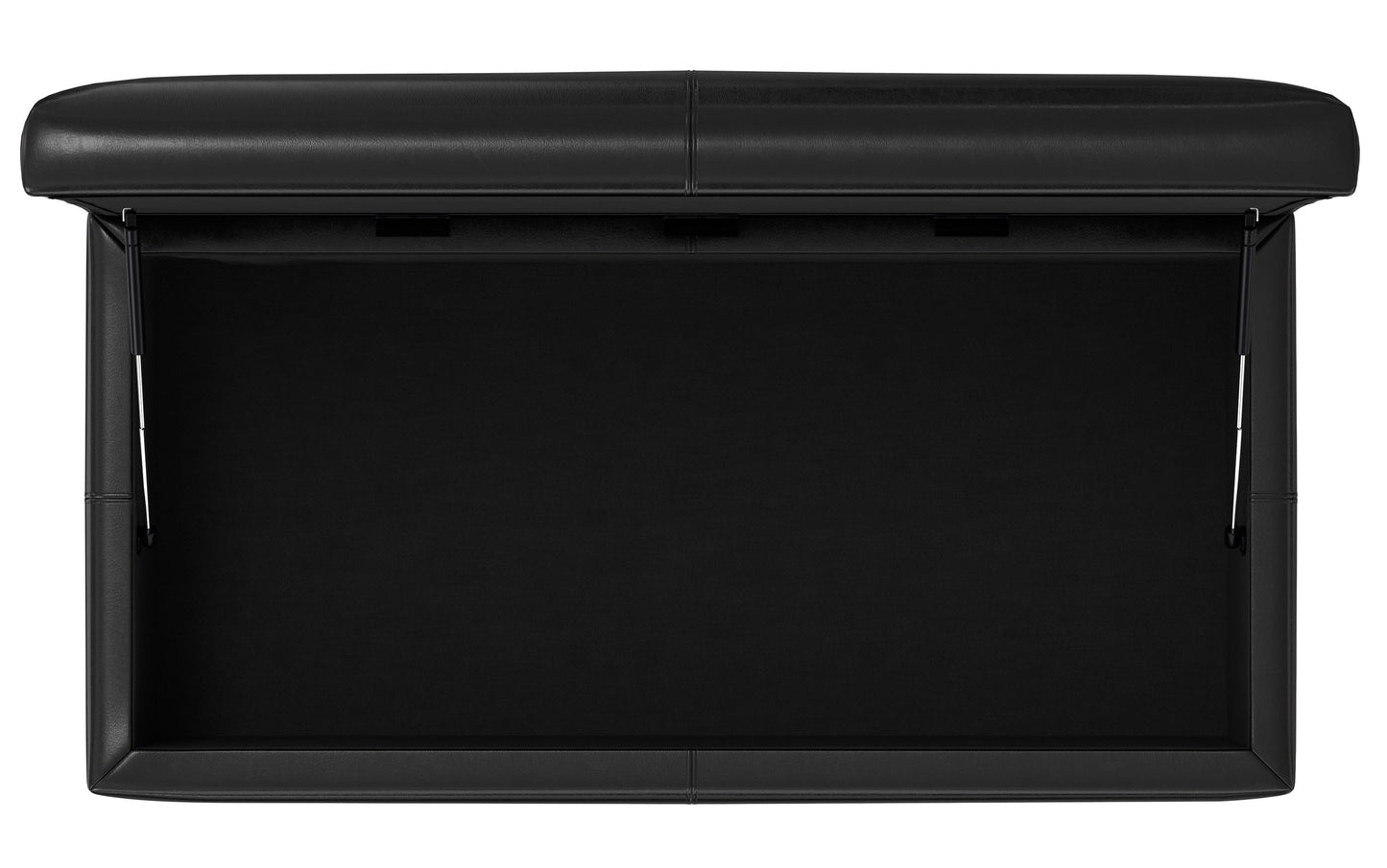 Midnight Black Vegan Leather | Gabbie Rectangular Storage Ottoman