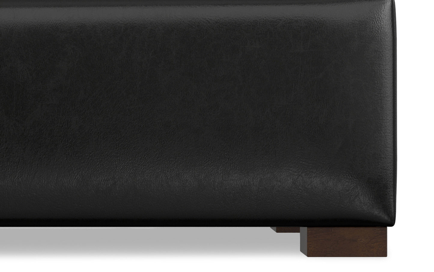 Midnight Black Vegan Leather | Gabbie Rectangular Storage Ottoman