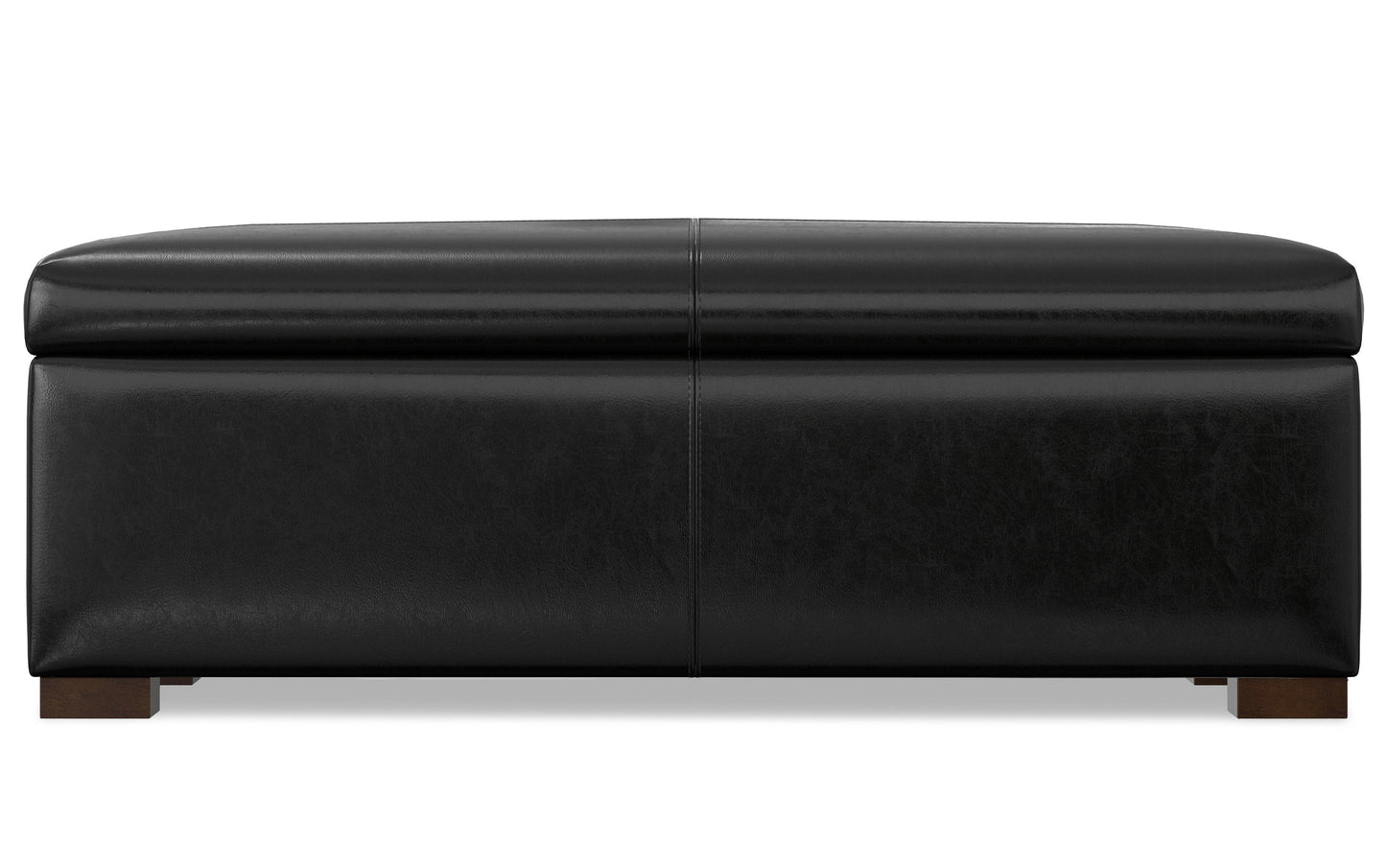 Midnight Black Vegan Leather | Gabbie Rectangular Storage Ottoman