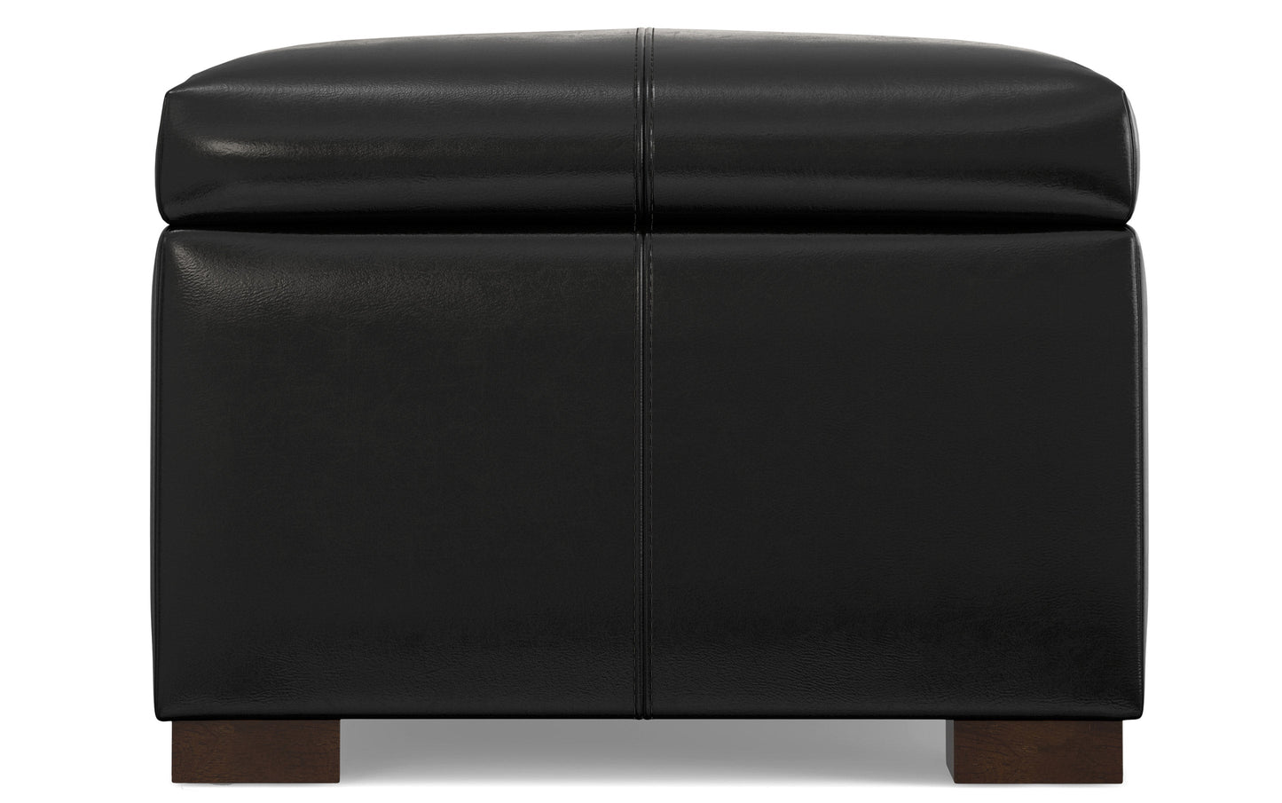 Midnight Black Vegan Leather | Gabbie Rectangular Storage Ottoman