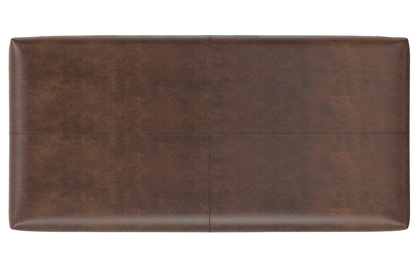 Distressed Chestnut Brown Vegan Leather | Gabbie Rectangular Storage Ottoman