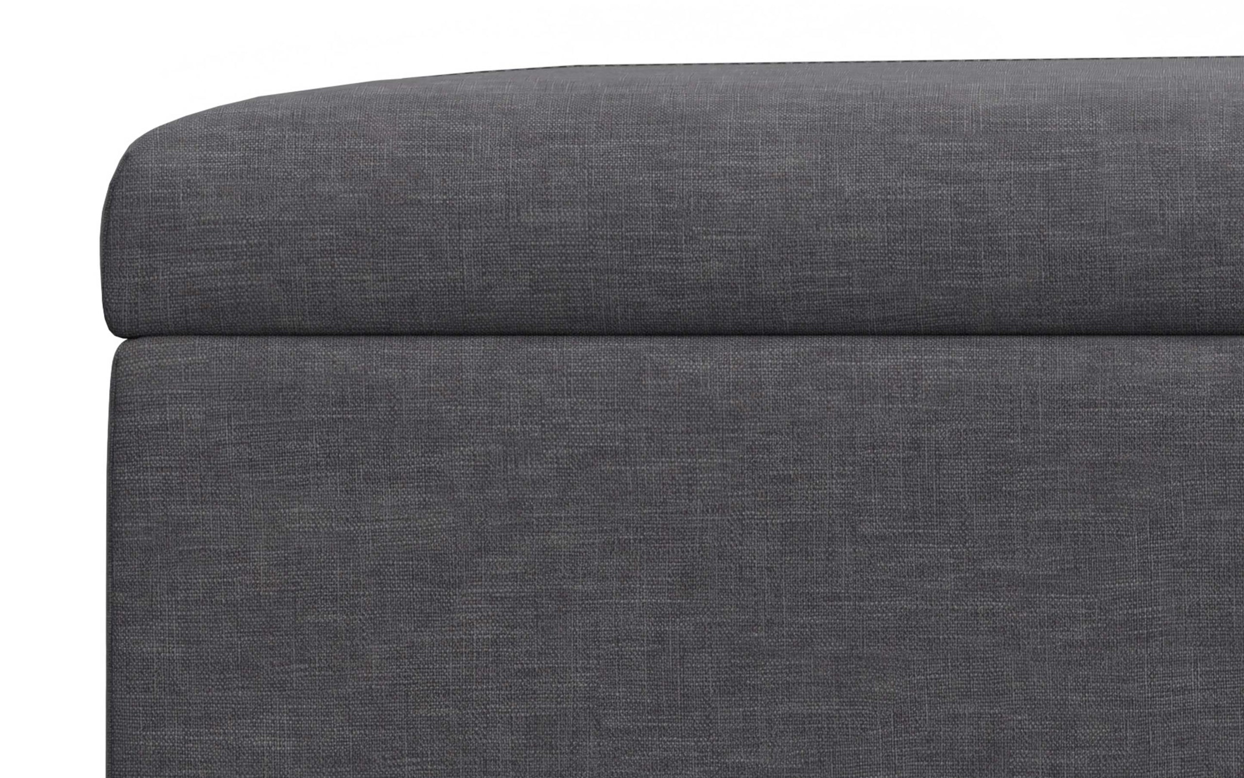 Slate Grey Linen Style Fabric | Gabbie Rectangular Storage Ottoman