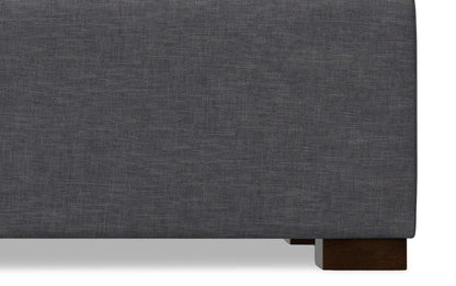 Slate Grey Linen Style Fabric | Gabbie Rectangular Storage Ottoman