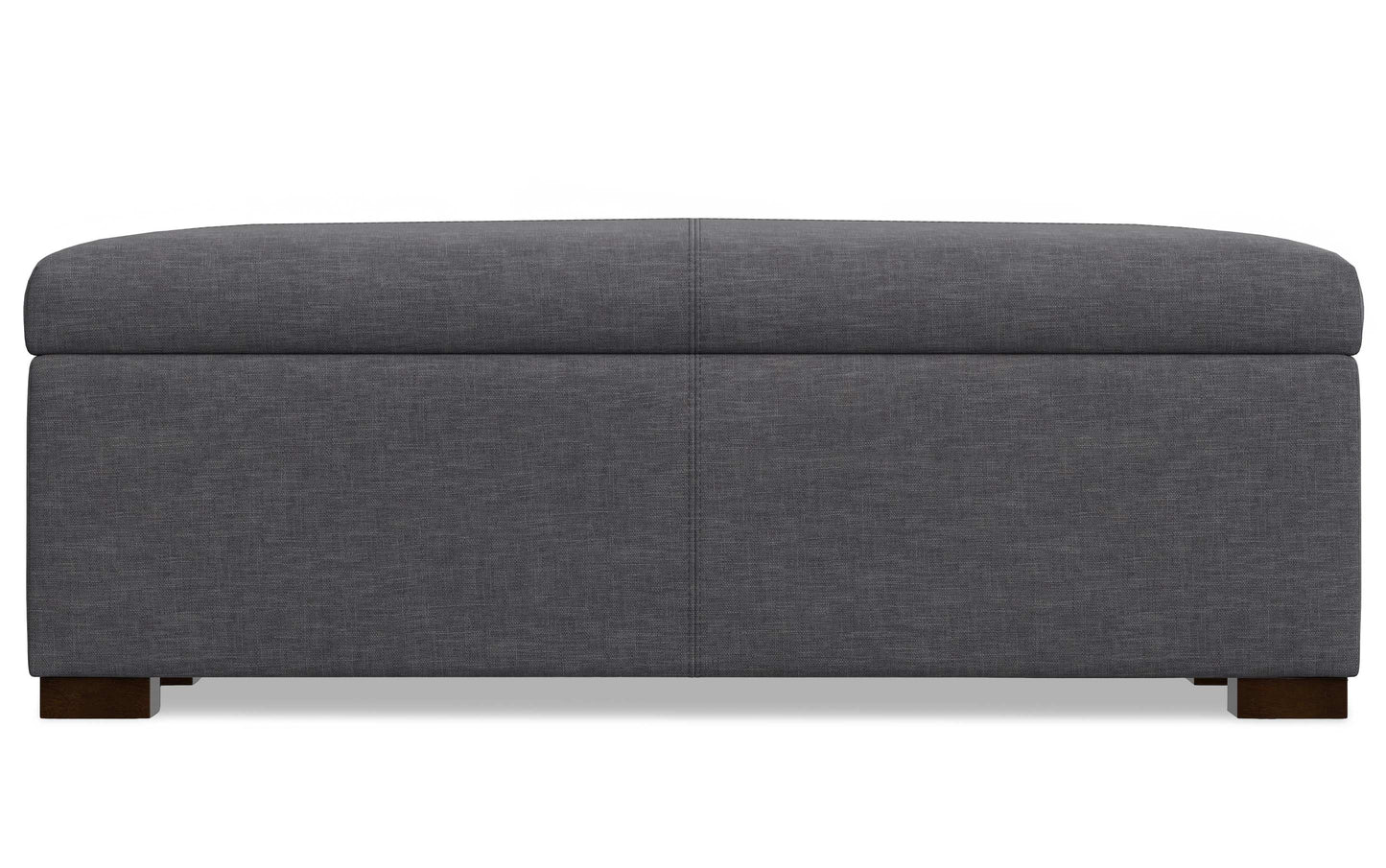 Slate Grey Linen Style Fabric | Gabbie Rectangular Storage Ottoman