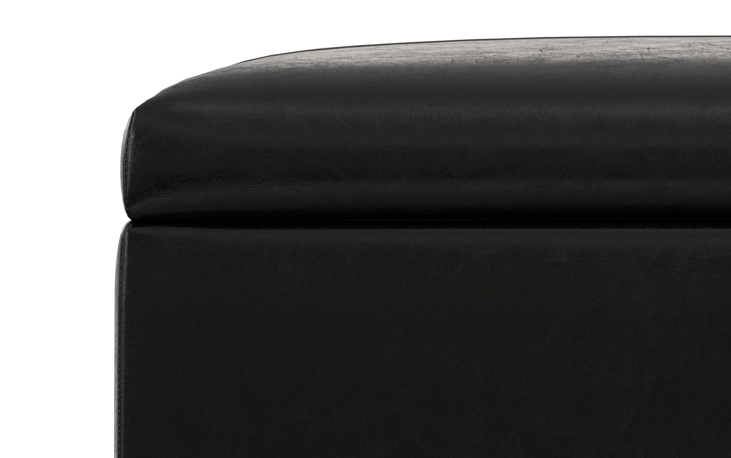 Midnight Black Vegan Leather | Gabbie Square Coffee Table Storage Ottoman