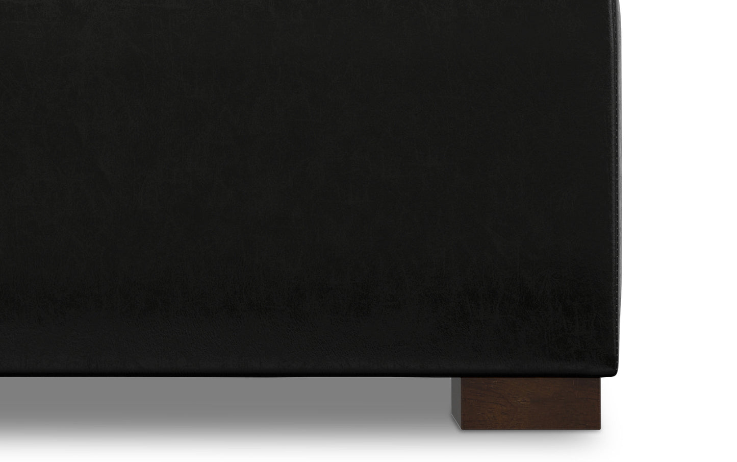 Midnight Black Vegan Leather | Gabbie Square Coffee Table Storage Ottoman