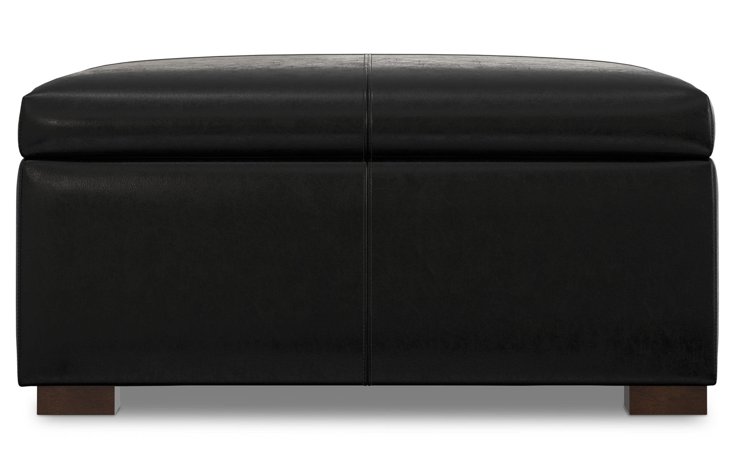 Midnight Black Vegan Leather | Gabbie Square Coffee Table Storage Ottoman