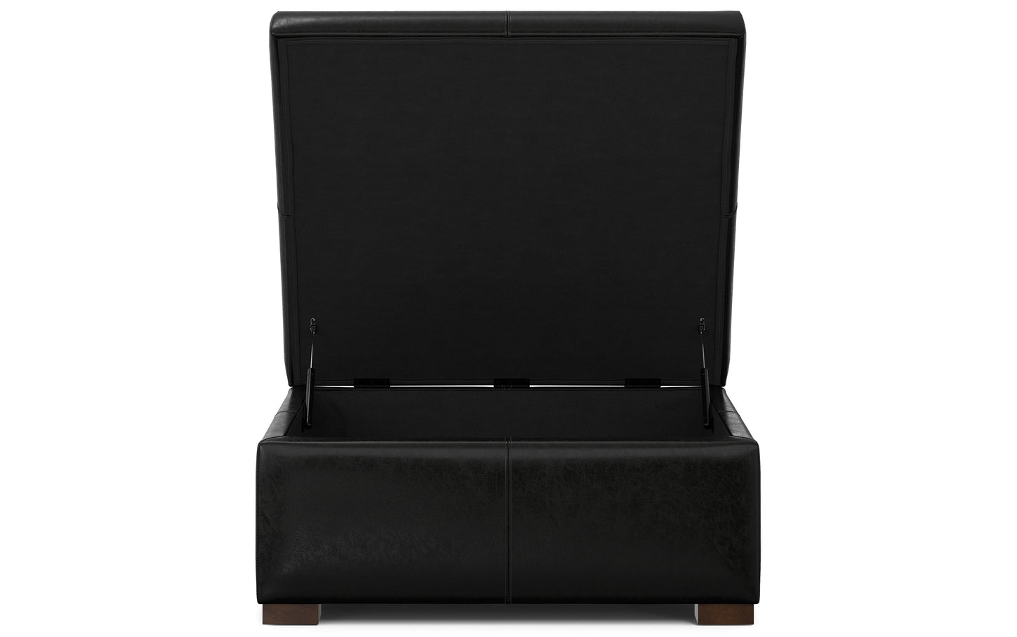 Midnight Black Vegan Leather | Gabbie Square Coffee Table Storage Ottoman