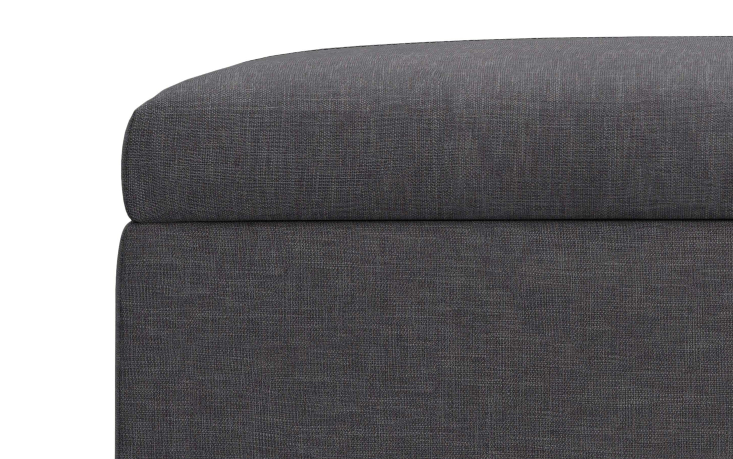 Slate Grey Linen Style Fabric | Gabbie Square Coffee Table Storage Ottoman