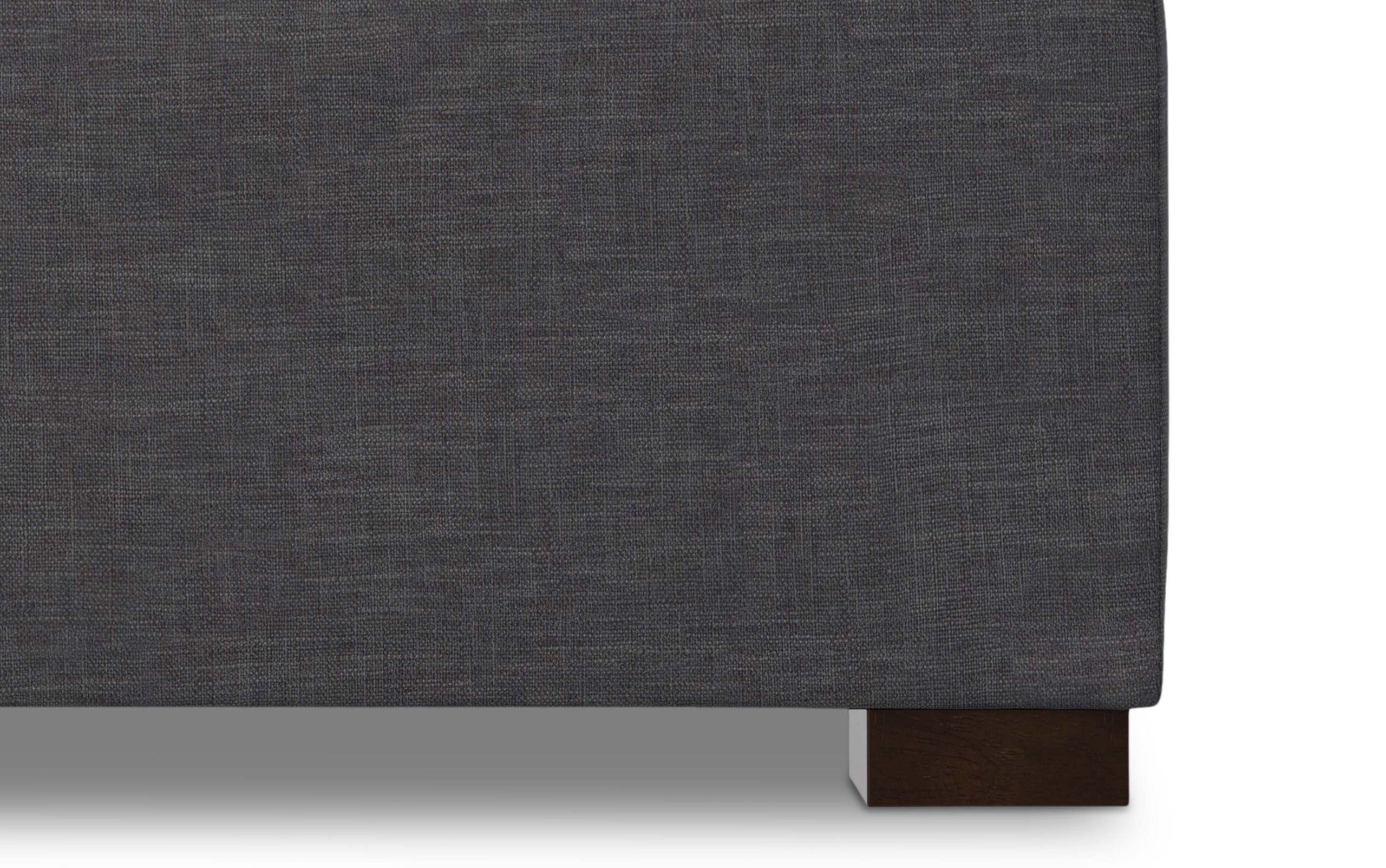 Slate Grey Linen Style Fabric | Gabbie Square Coffee Table Storage Ottoman