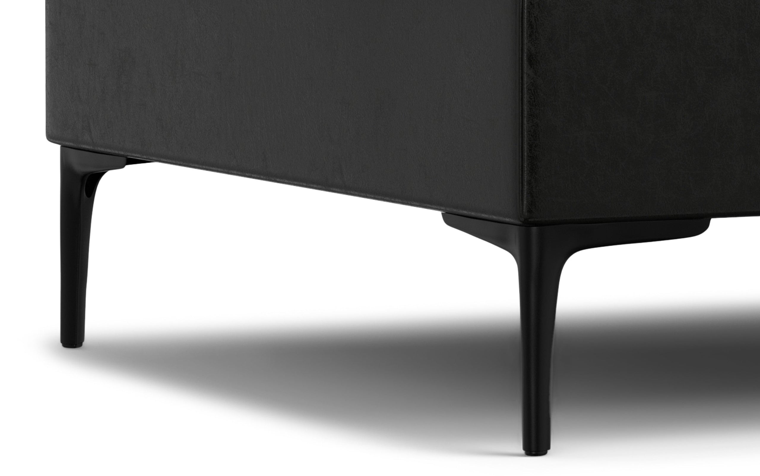 Midnight Black Vegan Leather | Laura Lift Top Storage Ottoman