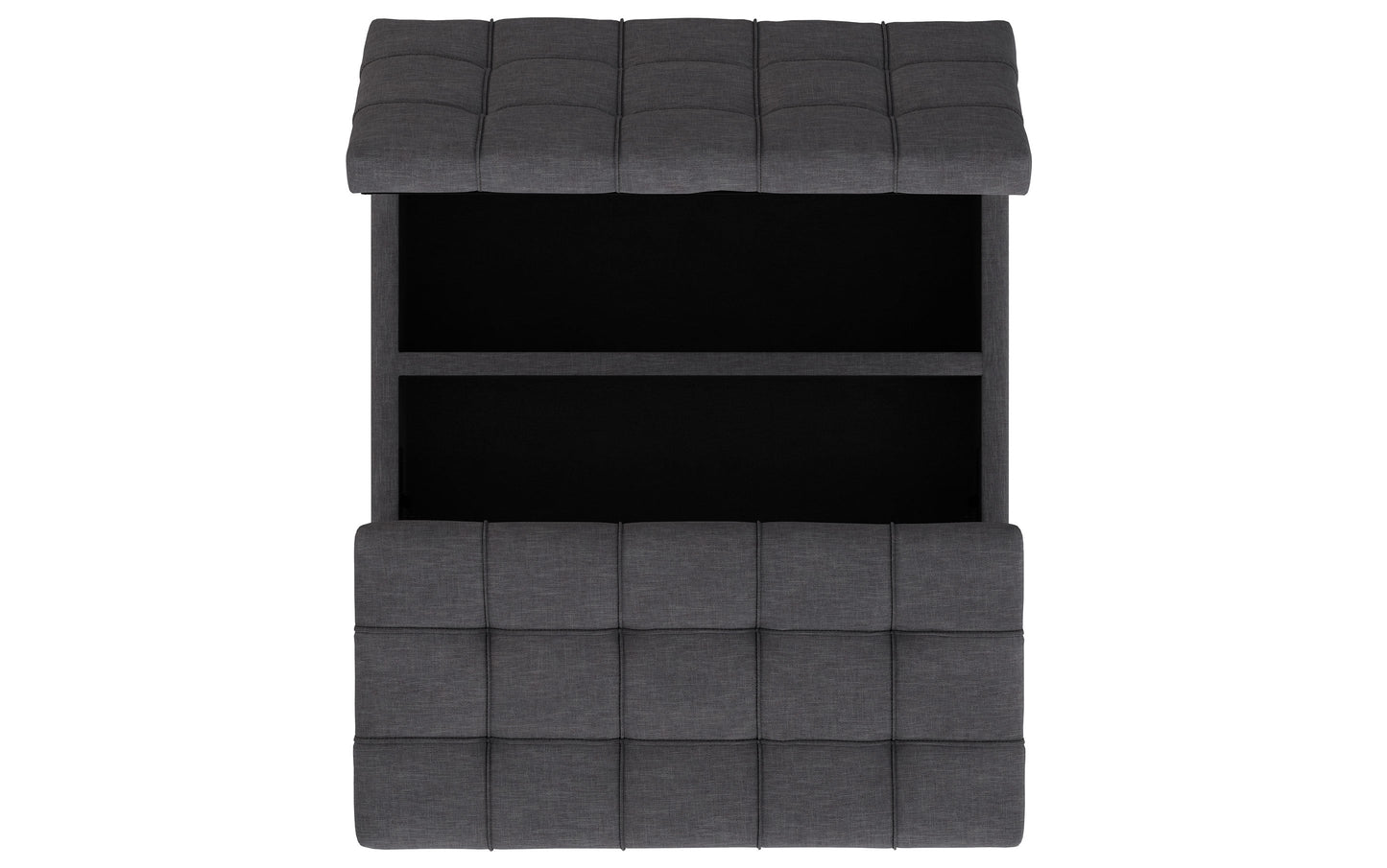 Slate Grey Linen Style Fabric | Laura Lift Top Storage Ottoman