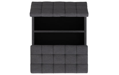 Slate Grey Linen Style Fabric | Laura Lift Top Storage Ottoman