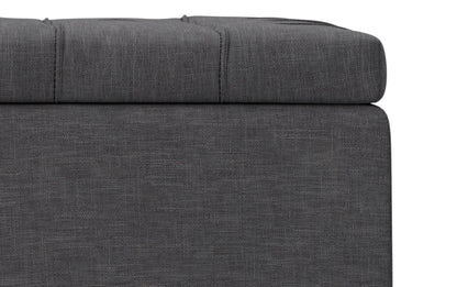 Slate Grey Linen Style Fabric | Laura Lift Top Storage Ottoman