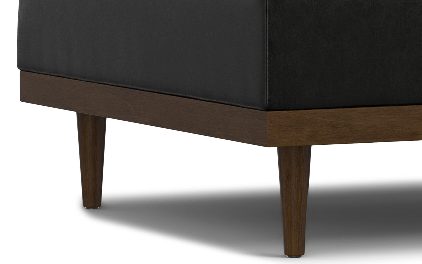 Midnight Black Distressed Vegan Leather | Mariah Lift Top Table Storage Ottoman