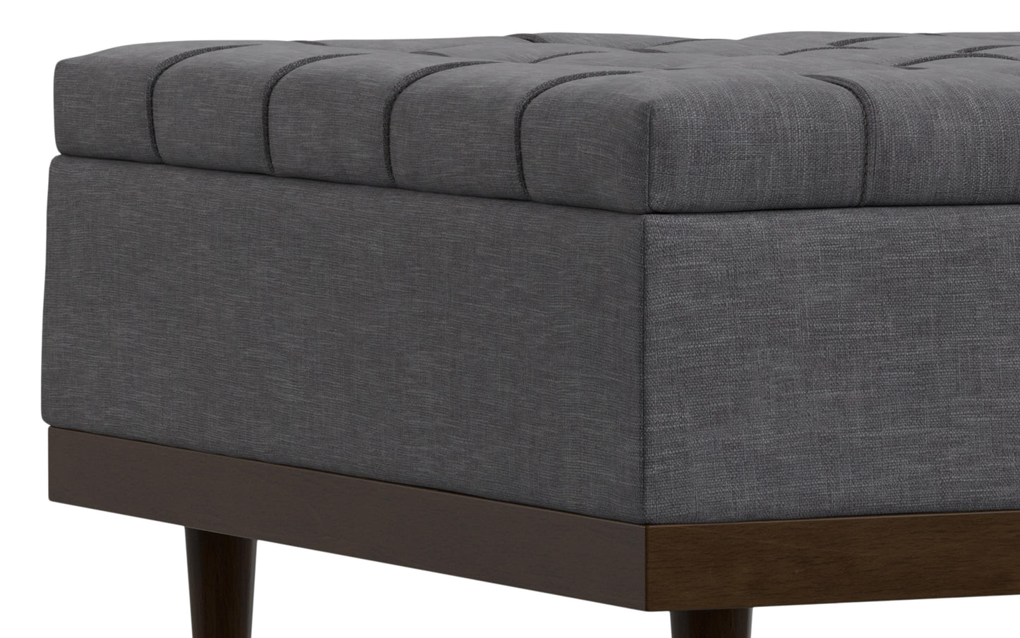 Slate Grey Linen Style Fabric | Mariah Lift Top Table Storage Ottoman