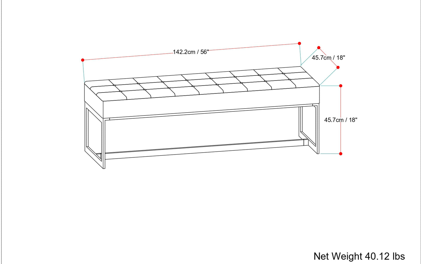 Penelope Leather Ottoman Bench