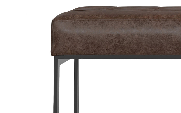 Penelope Leather Ottoman Bench