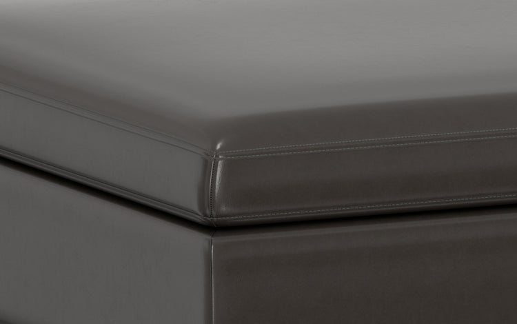 Tanners Brown Vegan Leather | Owen Coffee Table Ottoman with Storage