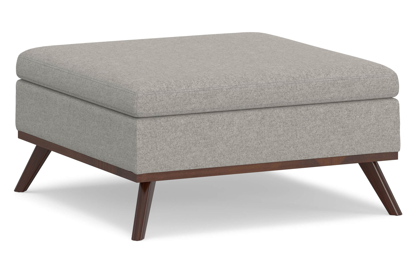 Cloud Grey Linen Style Fabric | Owen Coffee Table Ottoman with Storage