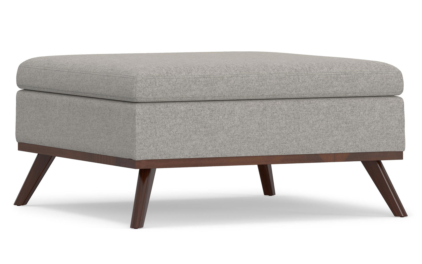 Cloud Grey Linen Style Fabric | Owen Coffee Table Ottoman with Storage