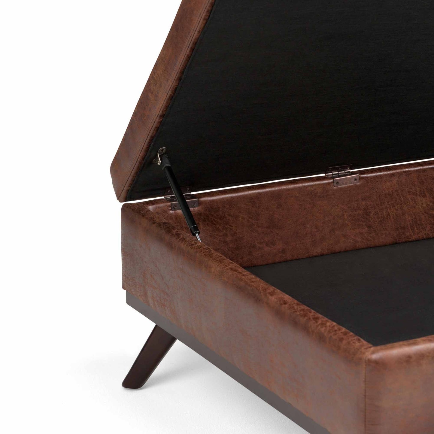 Owen Medium Square Table Ottoman in Distressed Vegan Leather