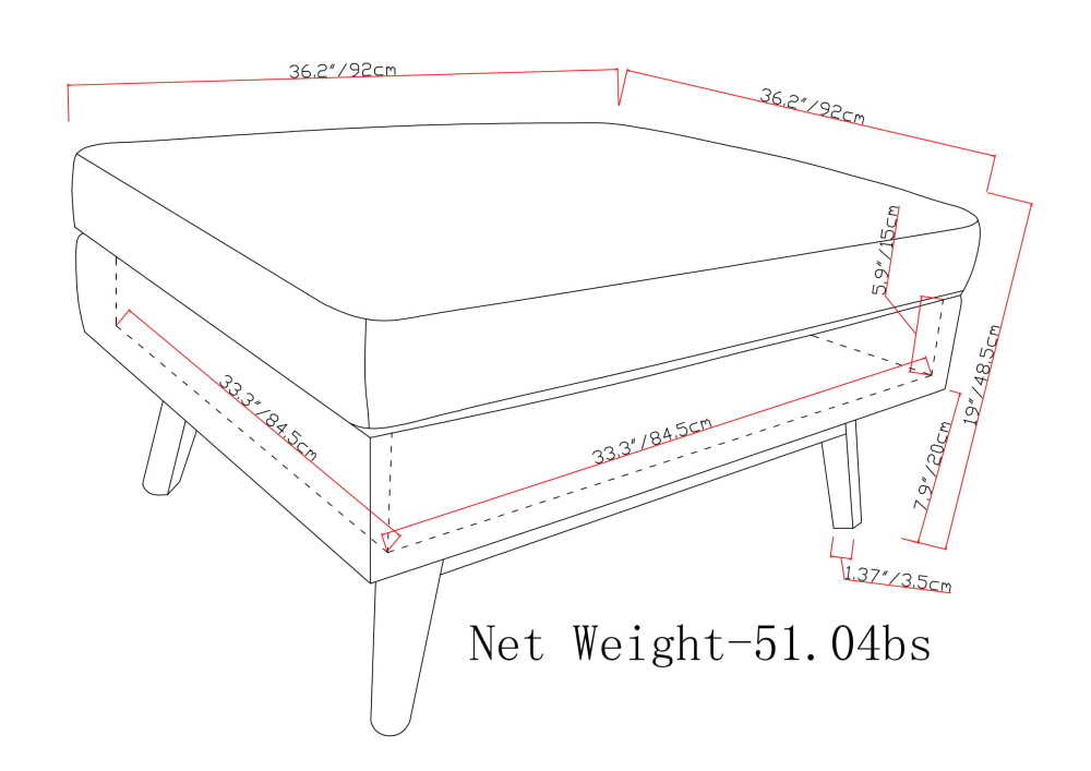 Distressed Grey Taupe Distressed Vegan Leather | Owen Coffee Table Ottoman with Storage