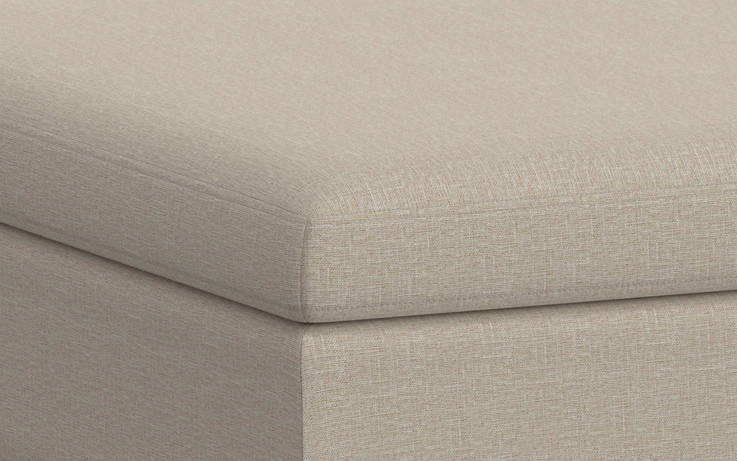 Natural Linen Style Fabric | Owen Coffee Table Ottoman with Storage