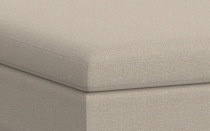 Natural Linen Style Fabric | Owen Coffee Table Ottoman with Storage