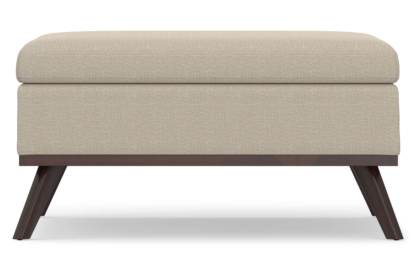 Natural Linen Style Fabric | Owen Coffee Table Ottoman with Storage