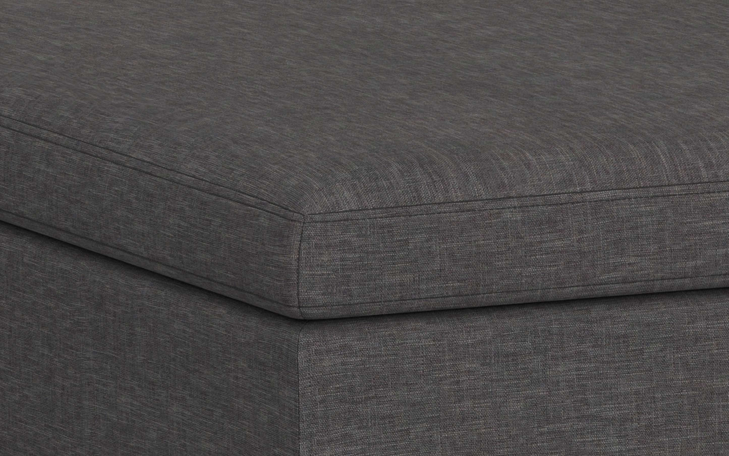 Slate Grey Linen Style Fabric | Owen Square Table Ottoman in Linen