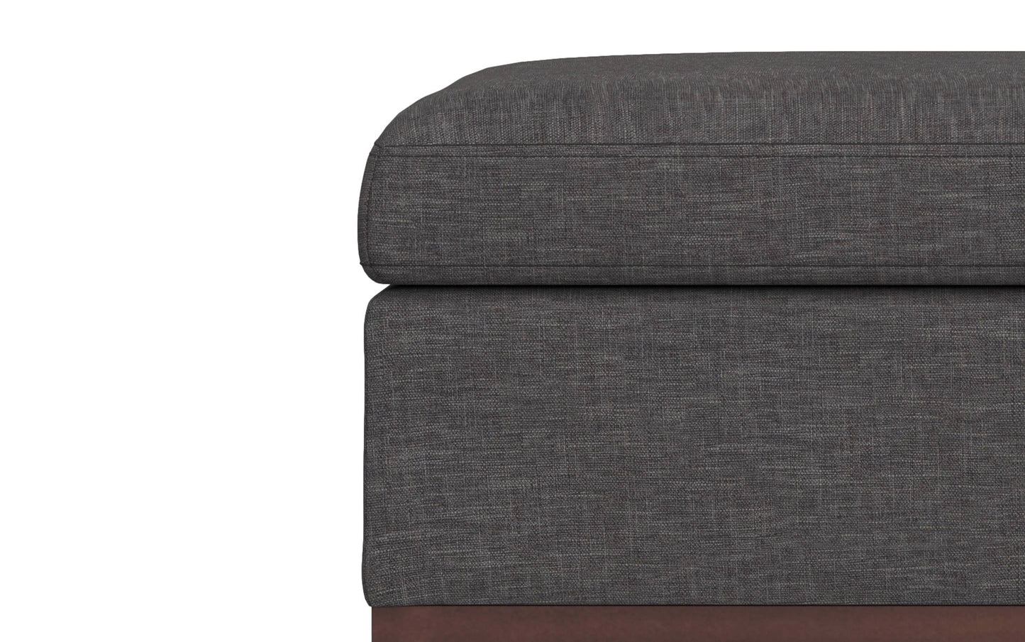 Slate Grey Linen Style Fabric | Owen Square Table Ottoman in Linen