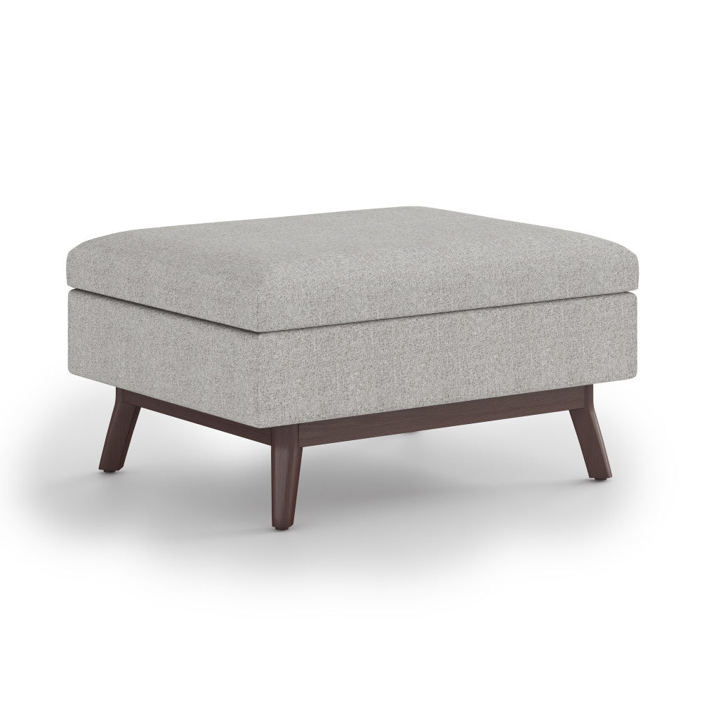 Cloud Grey Linen Style Fabric | Owen Coffee Table Ottoman with Storage