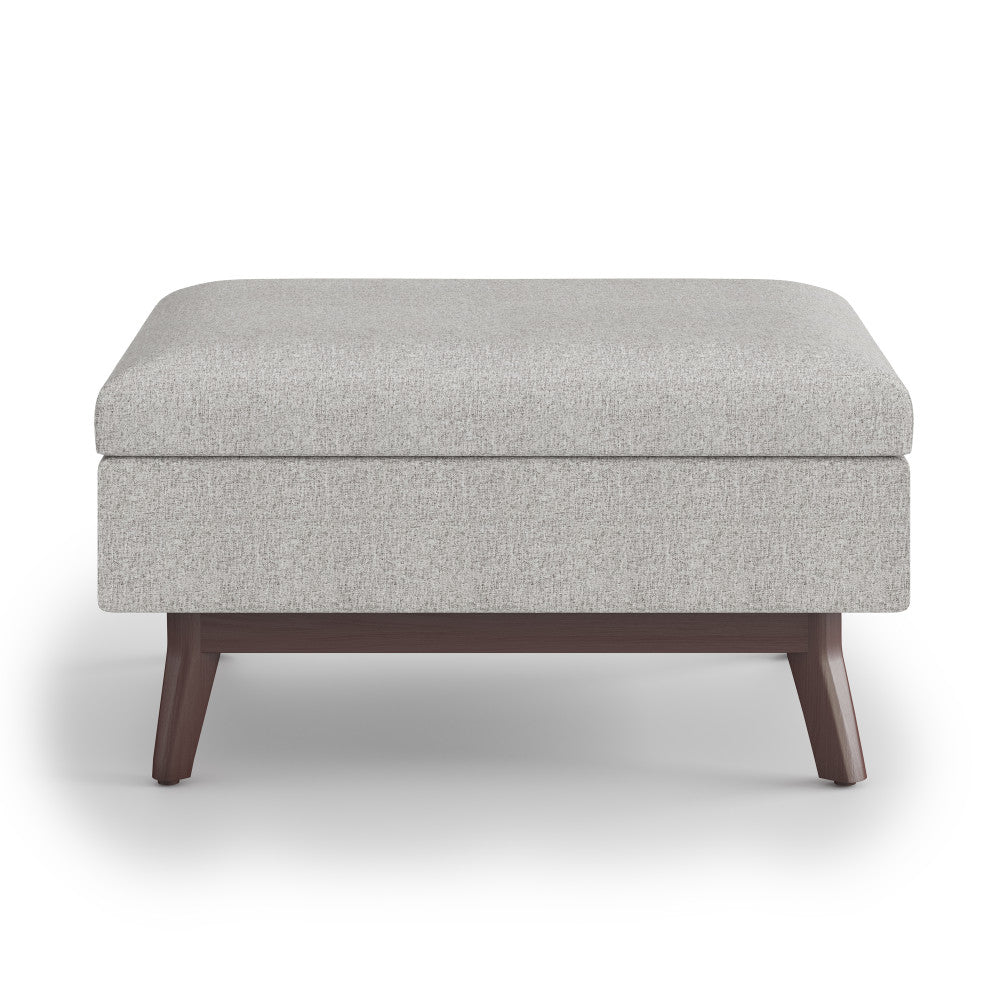 Cloud Grey Linen Style Fabric | Owen Coffee Table Ottoman with Storage