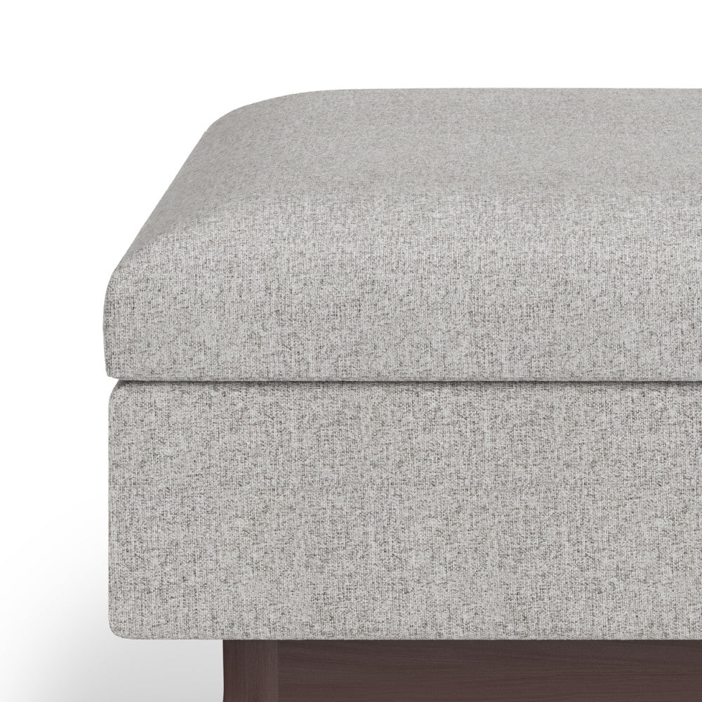 Cloud Grey Linen Style Fabric | Owen Coffee Table Ottoman with Storage