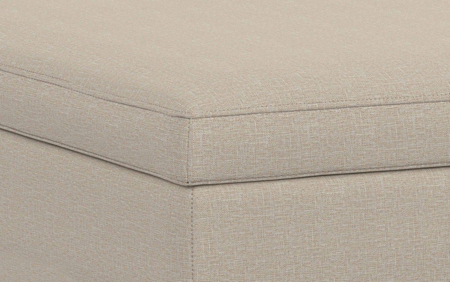 Natural Linen Style Fabric | Owen XL Square Coffee Table Storage Ottoman in Linen Style Fabric