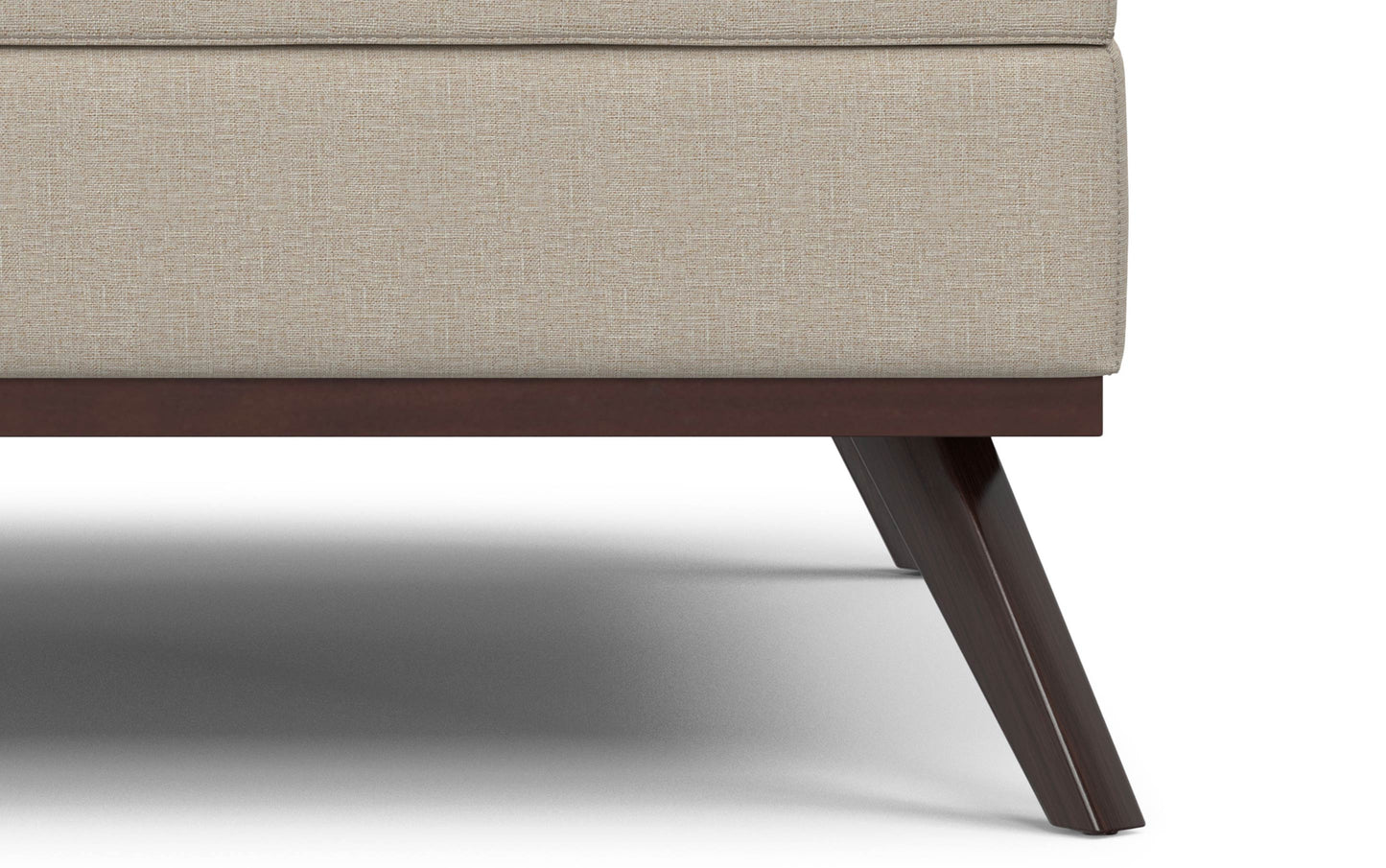 Natural Linen Style Fabric | Owen XL Square Coffee Table Storage Ottoman in Linen Style Fabric