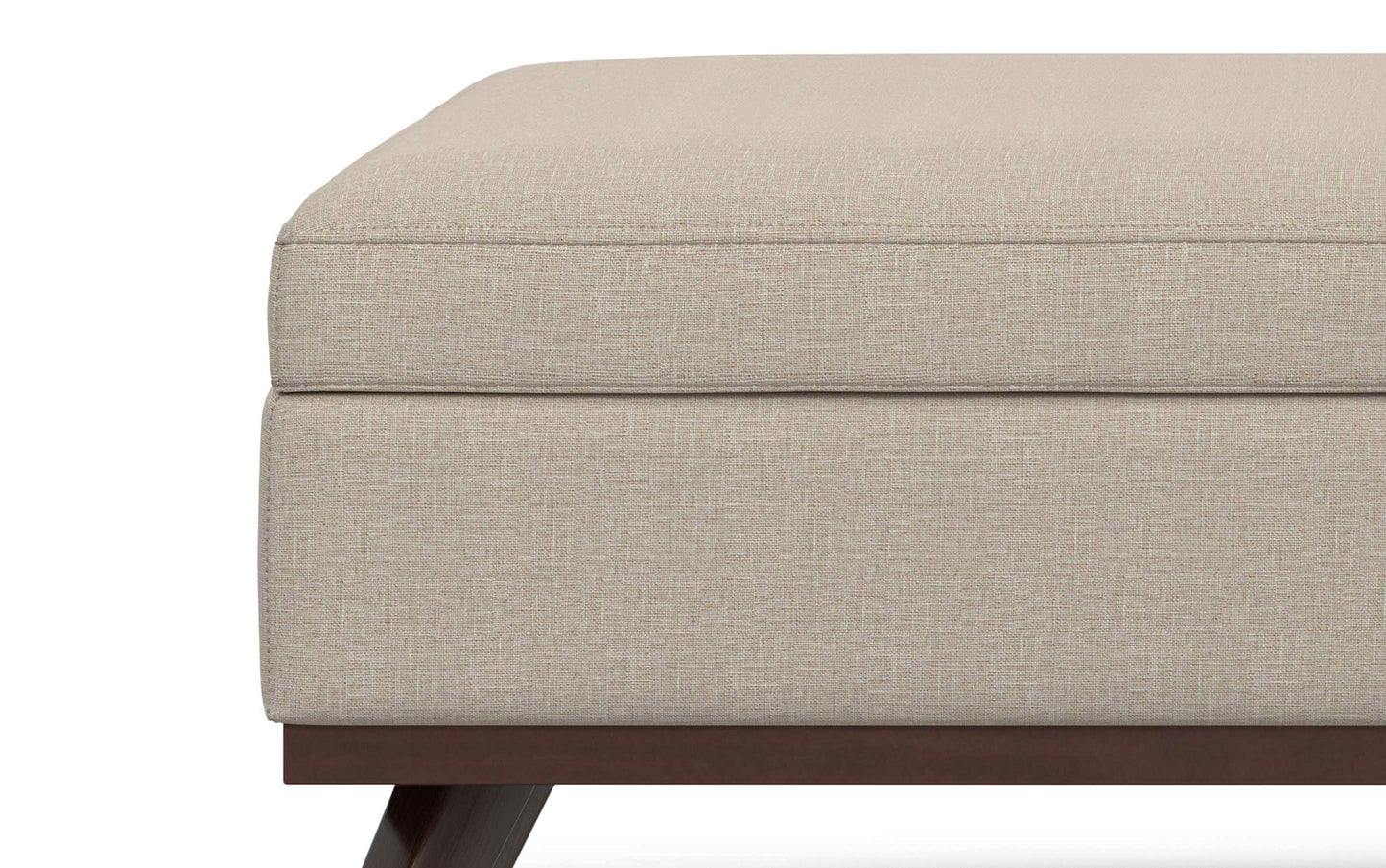 Natural Linen Style Fabric | Owen XL Square Coffee Table Storage Ottoman in Linen Style Fabric