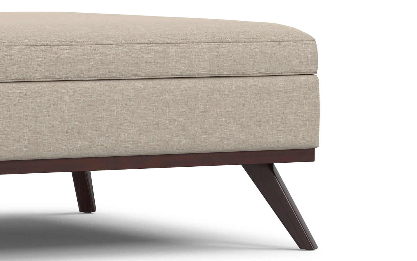 Natural Linen Style Fabric | Owen XL Square Coffee Table Storage Ottoman in Linen Style Fabric