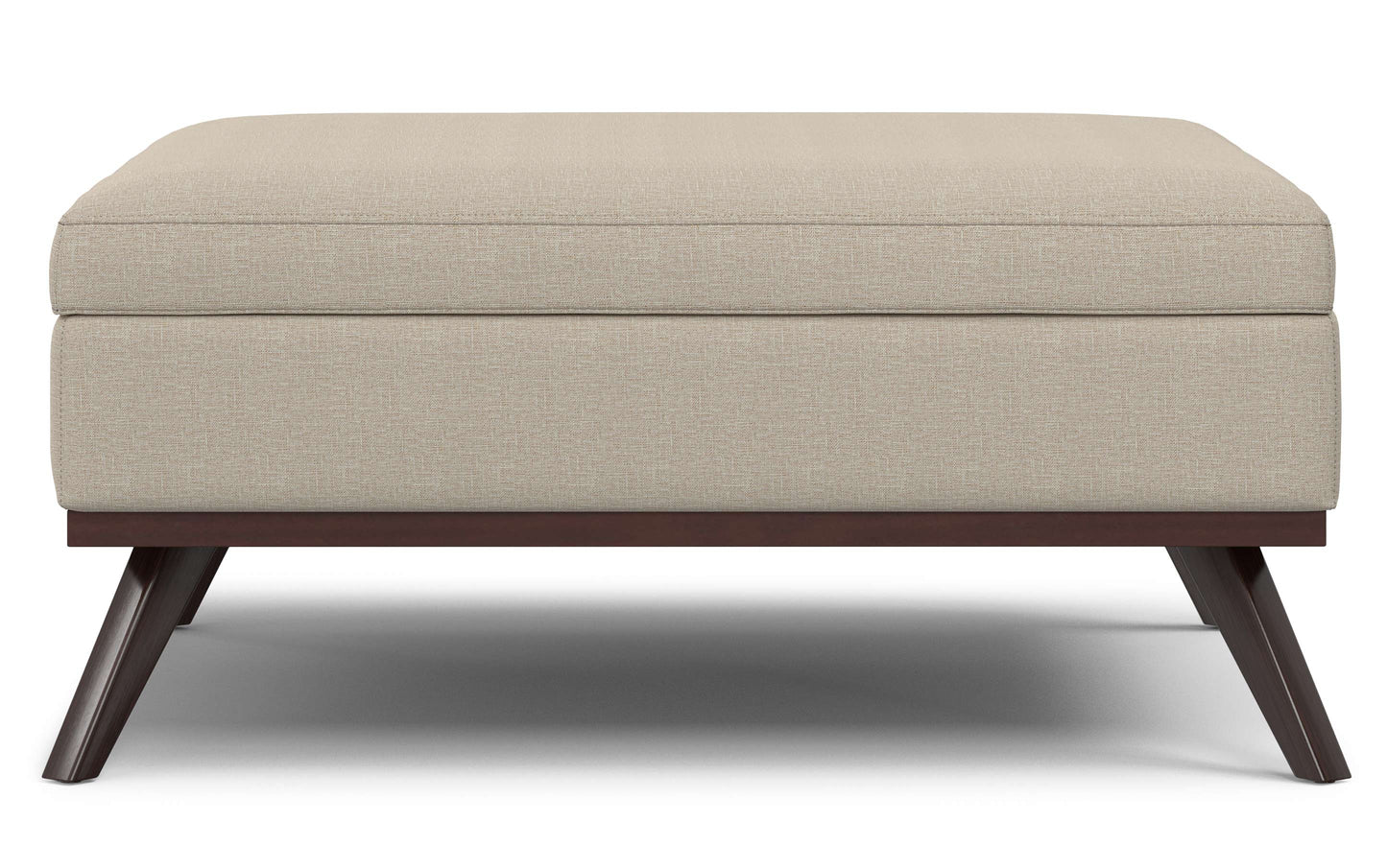 Natural Linen Style Fabric | Owen XL Square Coffee Table Storage Ottoman in Linen Style Fabric